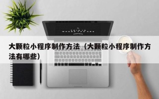 松滋大颗粒小程序制作方法（大颗粒小程序制作方法有哪些）